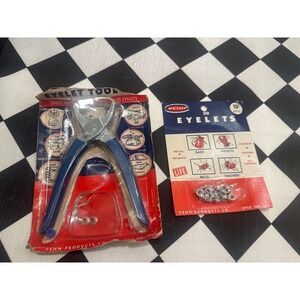 Vintage Penn Eyelet Tool Kit Style 323 with 30 Eyelets NOS Tool Pliers